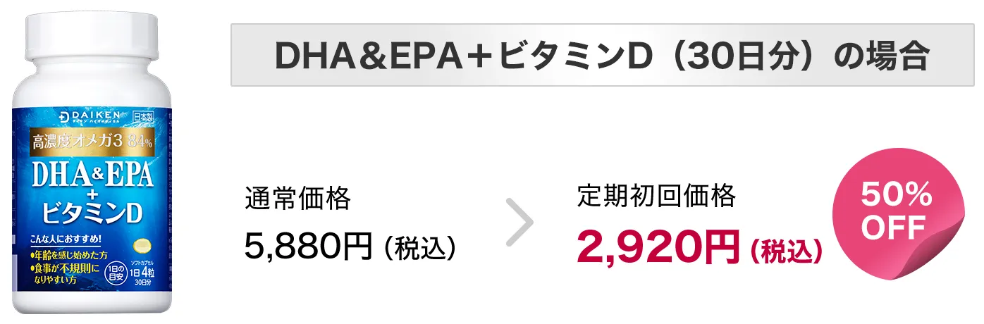 DHA＆EPA＋ビタミンD（30日分）の場合