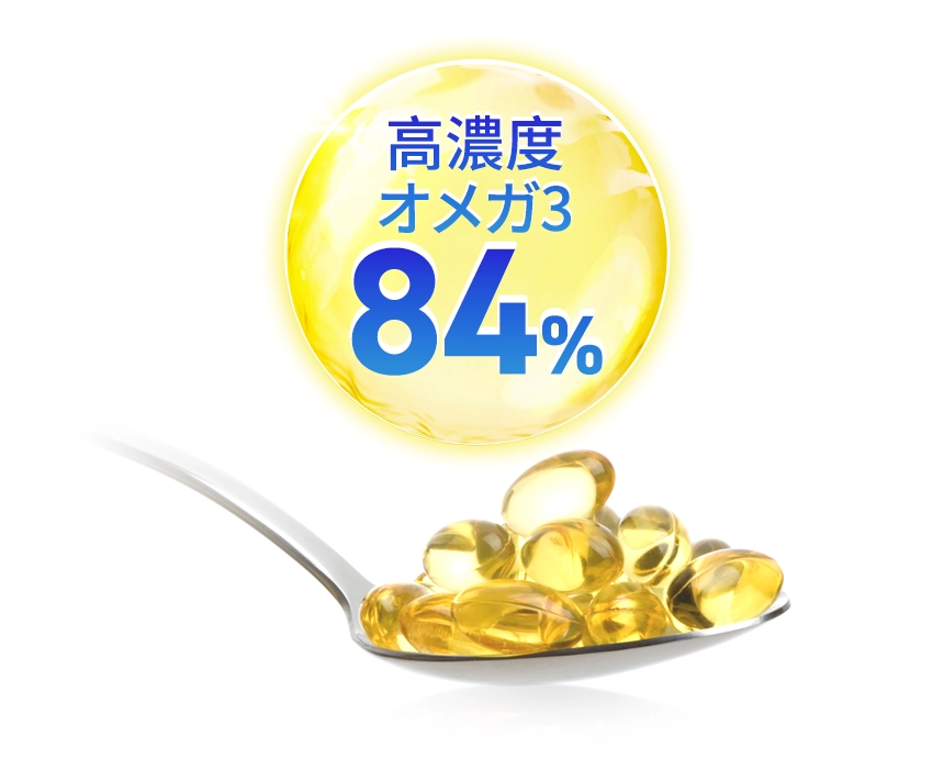 業界最高水準のオメガ3濃度84%、DHA・EPA濃度は80%を実現
