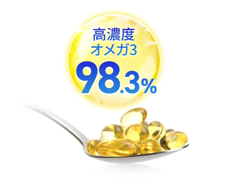 業界最高水準のオメガ3濃度98.3%、DHA・EPA濃度は80%を実現